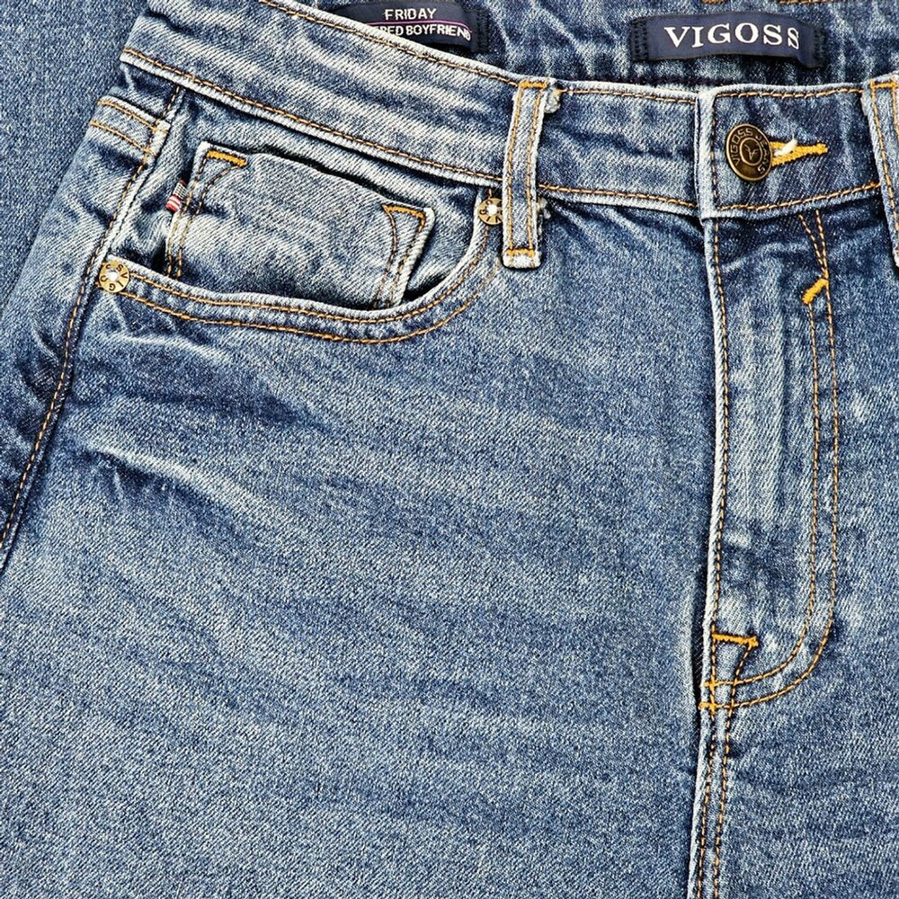 Vigoss Friday Women's High Rise Tapered Boyfriend Medium Wash Jeans Size 26 NWT - Picture 3 of 15